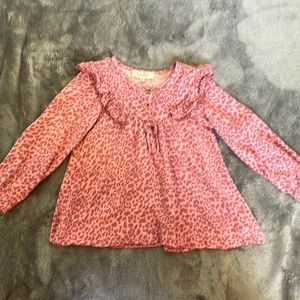 Pink leopard print long sleeve shirt sz 3T